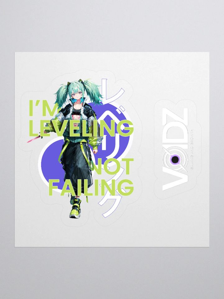 Leveling, not failing - Female anime Sticker + VOIDZ logo product image (2)