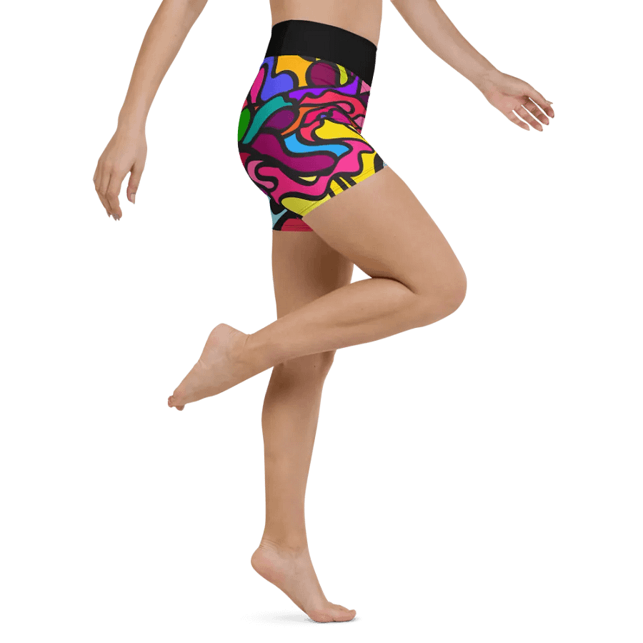 Vibrant Energy Yoga Shorts - Wave at Sunset product image (6)