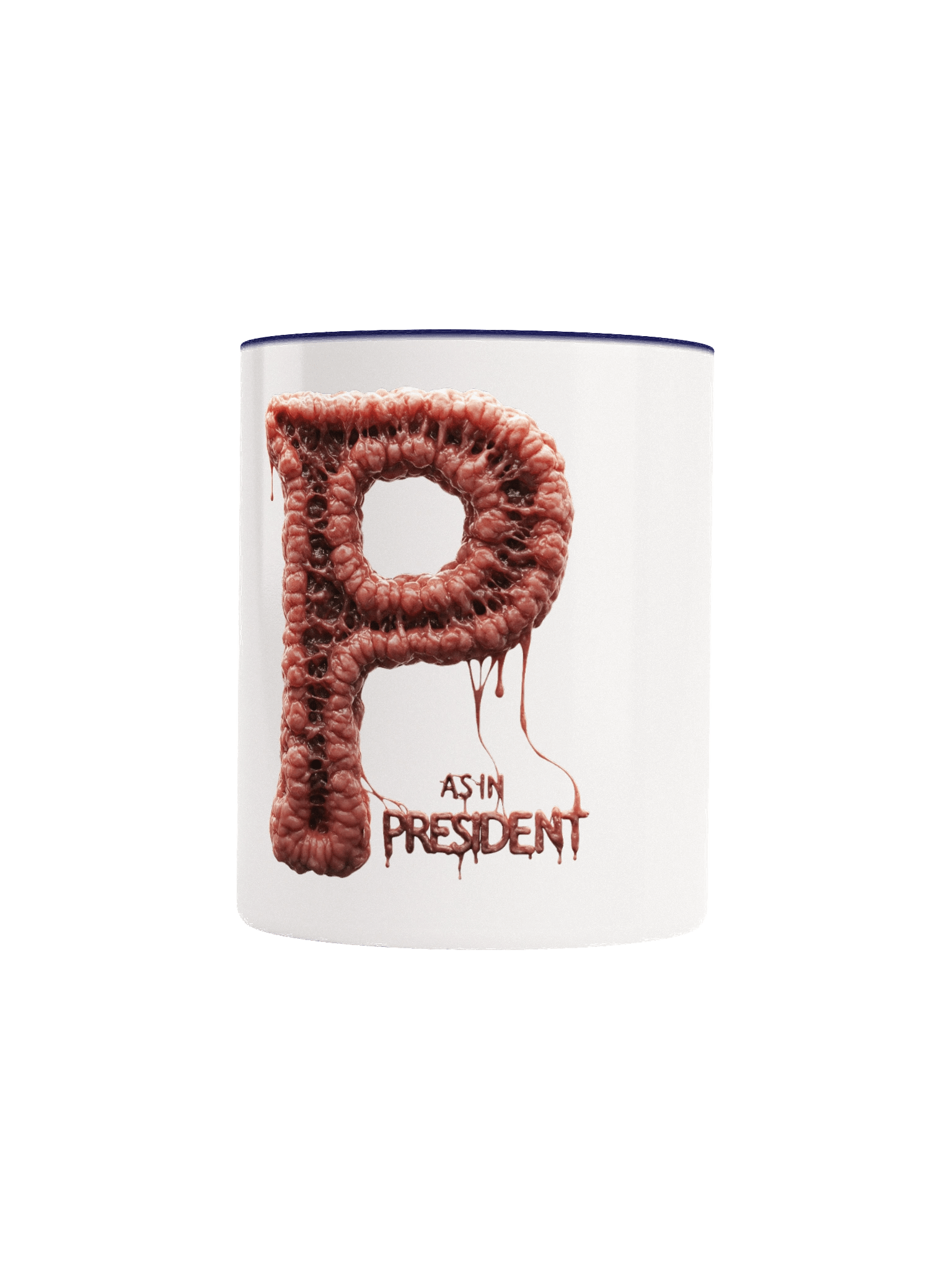 P as in president ceramic mug with color inside by dark alphabet product image (67)