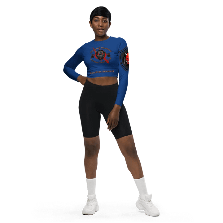 women oni crop top long sleeve (BLUE) product image (1)