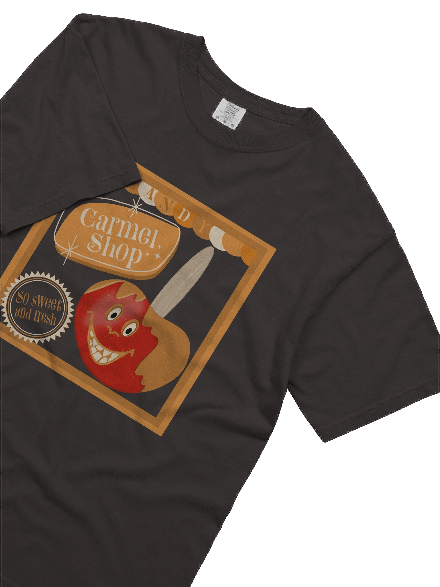 Retro Caramel Apple Candy Shop – Comfort Colors Heavyweight T-Shirt product image (22)