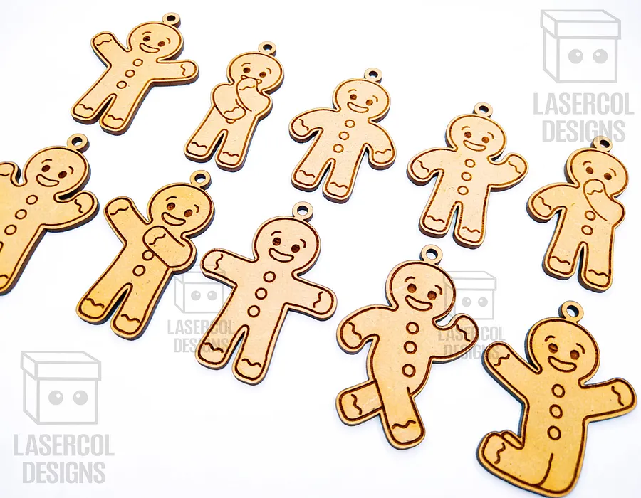 Gingerbread Cookies Christmas Ornaments Set 1 - Laser Cut Files product image (7)
