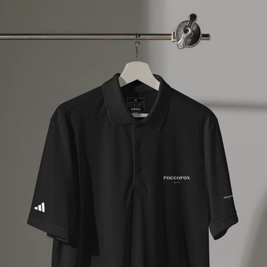 RoccoRox Adidas Polo Tee Black/White product image (5)