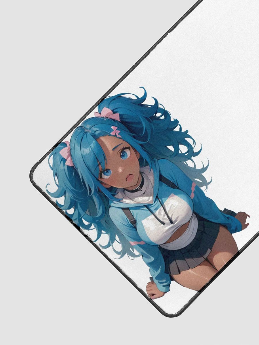 Surprised Blue Pigtails Desk Mat product image (3)