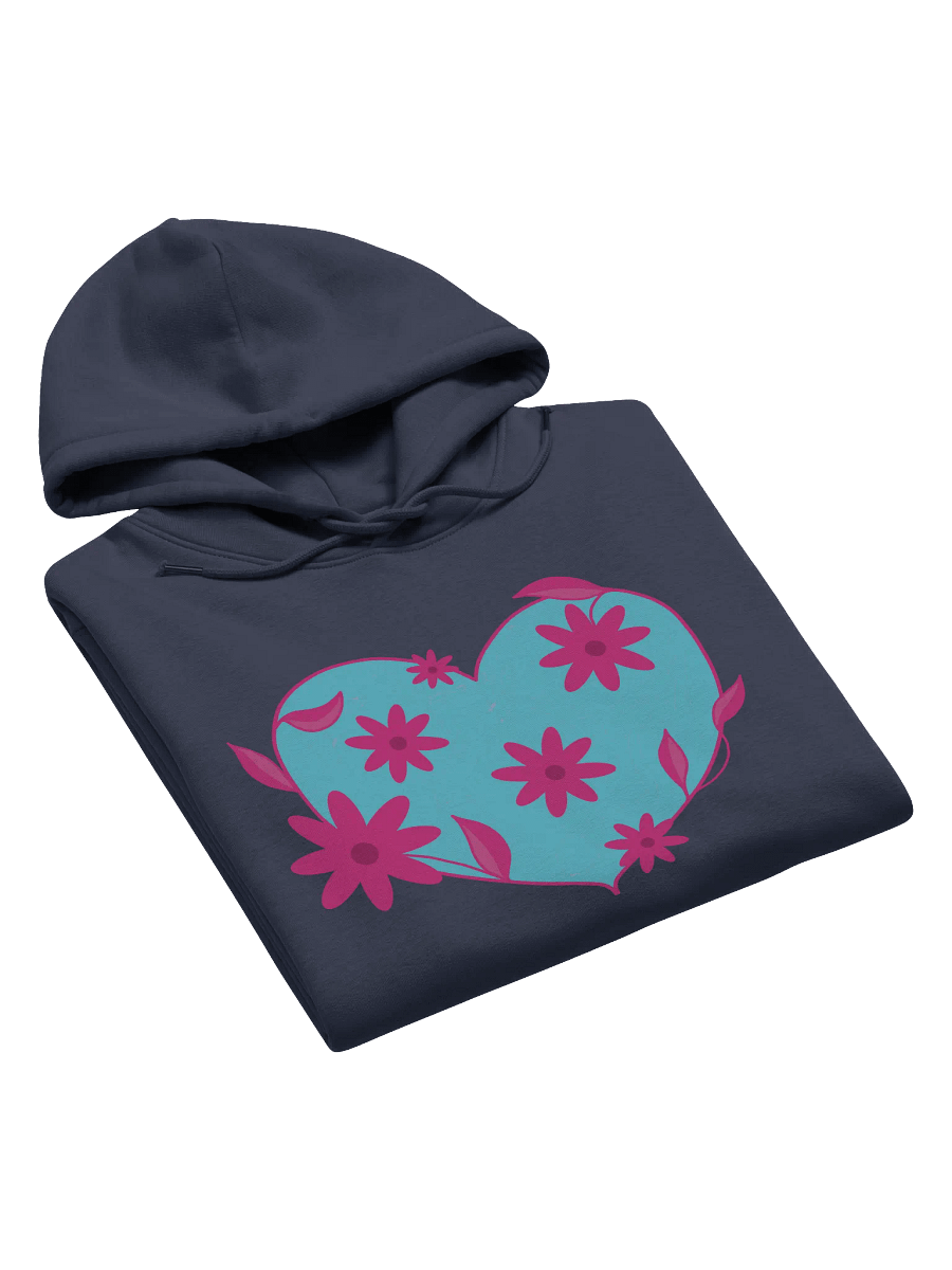 Turquoise Floral Heart Eco Hoodie product image (6)