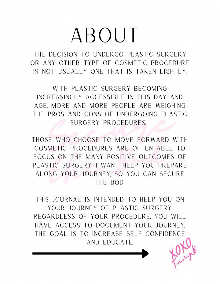 Secure The Bod Plastic Surgery Journal product image (2)
