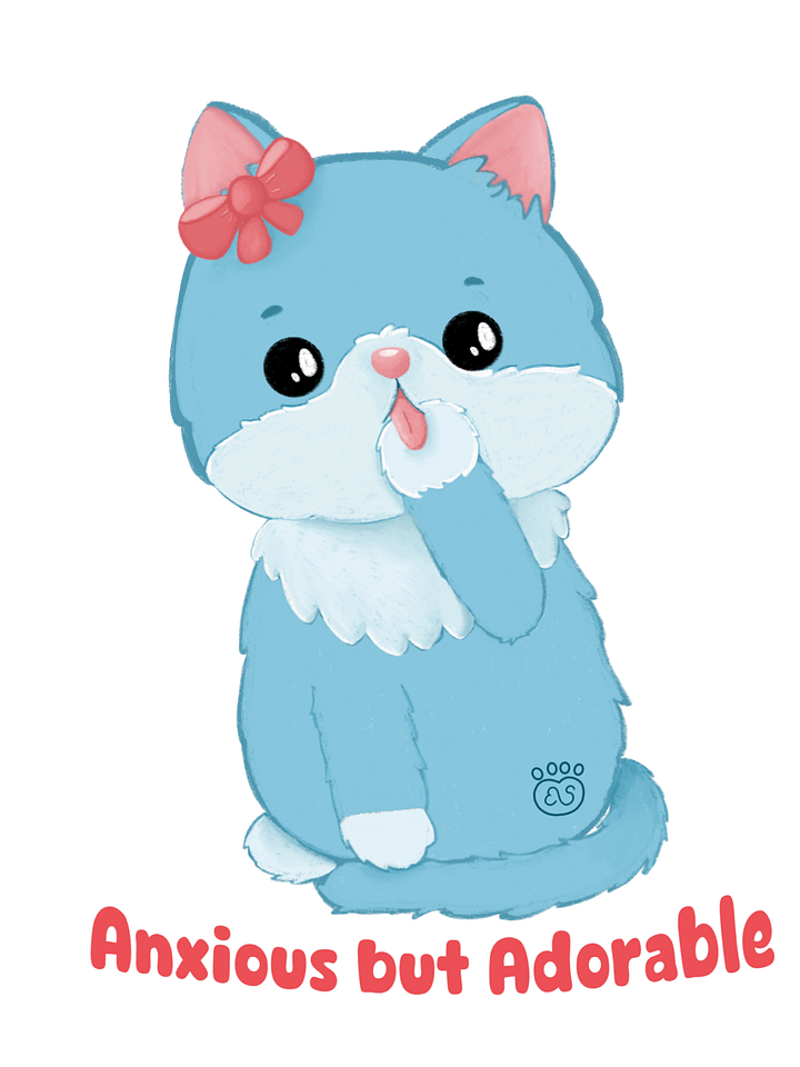 Adorable but Anxious Cat Sticker product image (1)