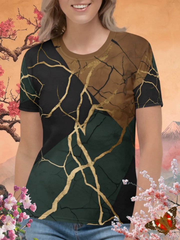 Rock & Gold Kintsugi Print T-Shirt product image (1)