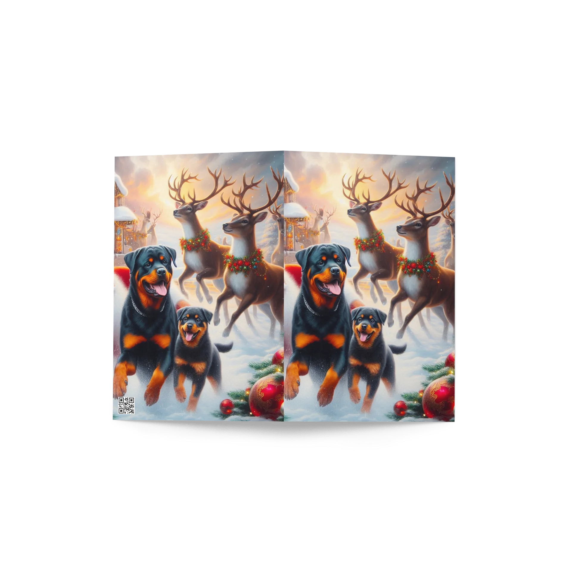 Santa's Rottweiler Wonderland Greeting Card product image (4)