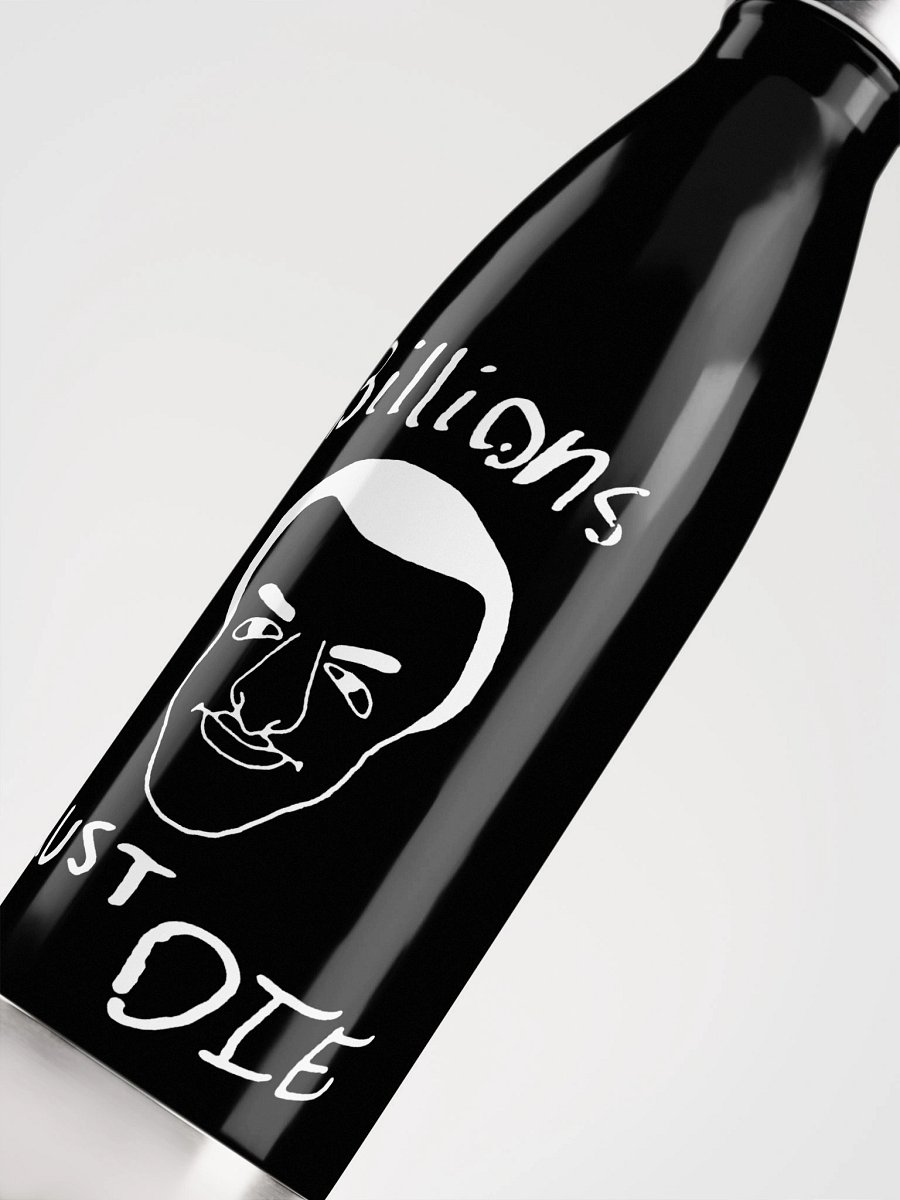 Billions must DIE - Stainless Steel Water Bottle BLACK product image (5)