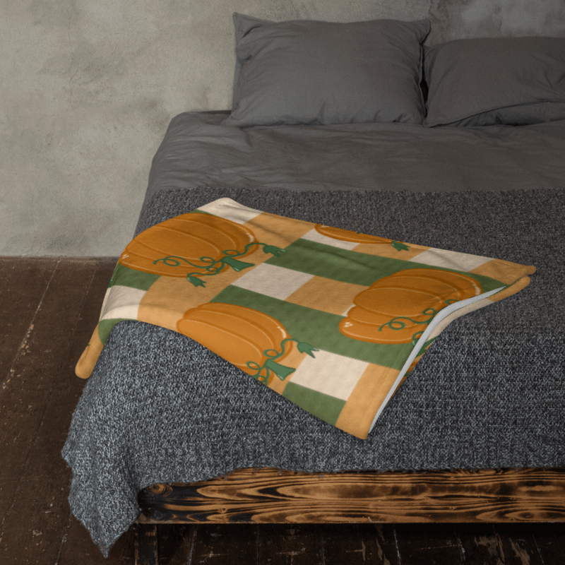 Pumpkin Plaid Throw Blanket product image (3)
