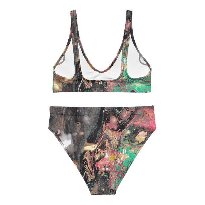 Bucket of paint creates galaxies Marbled Goddess High Waisted Bikini Set product image (2)