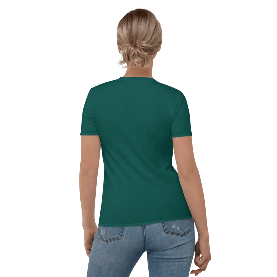 Plain Dark Green True Summer Women's Crewneck Polyester Heavyweight Premium T-Shirt by Treasure Pie product image (6)