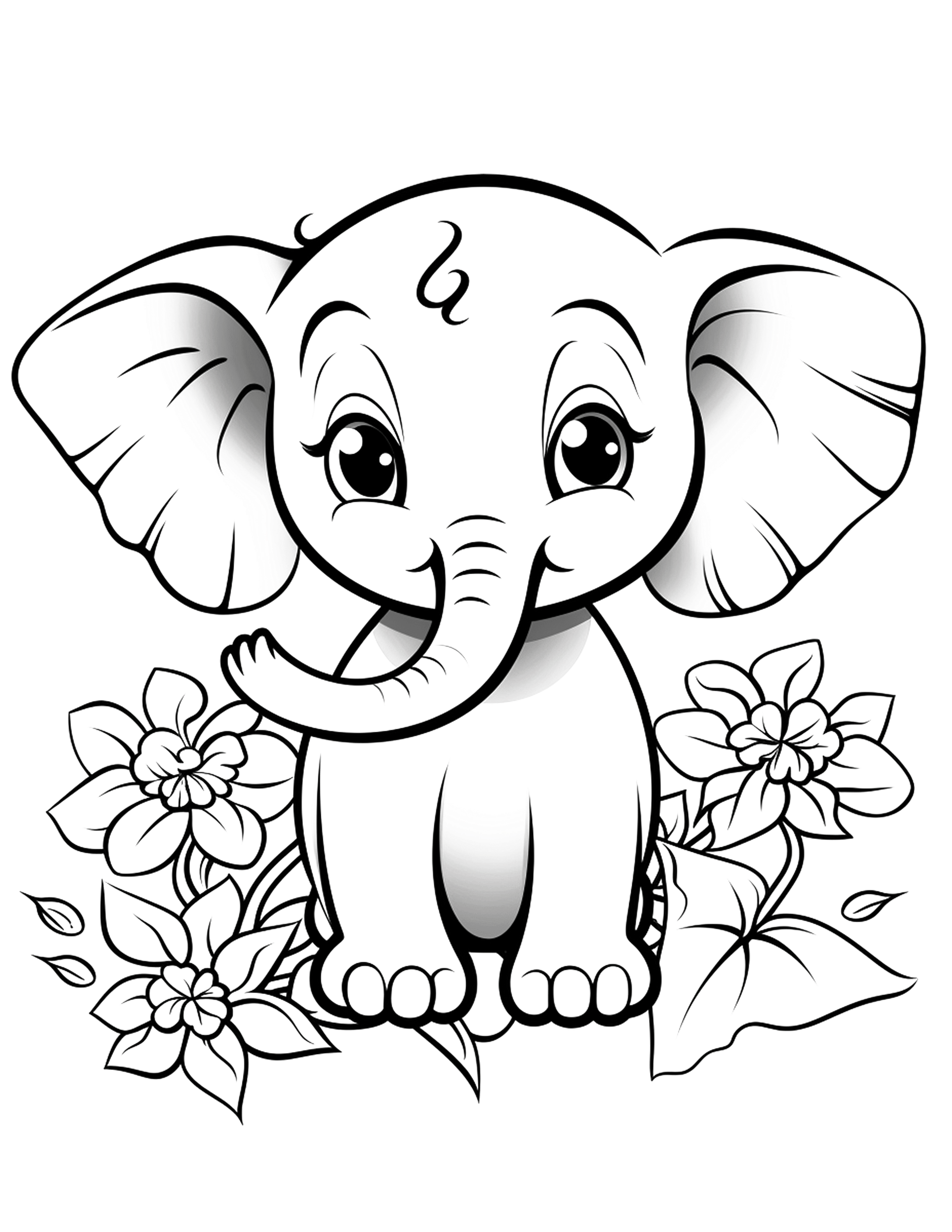 110 Elephant Coloring Book Pages For Kids PDF product image (3)