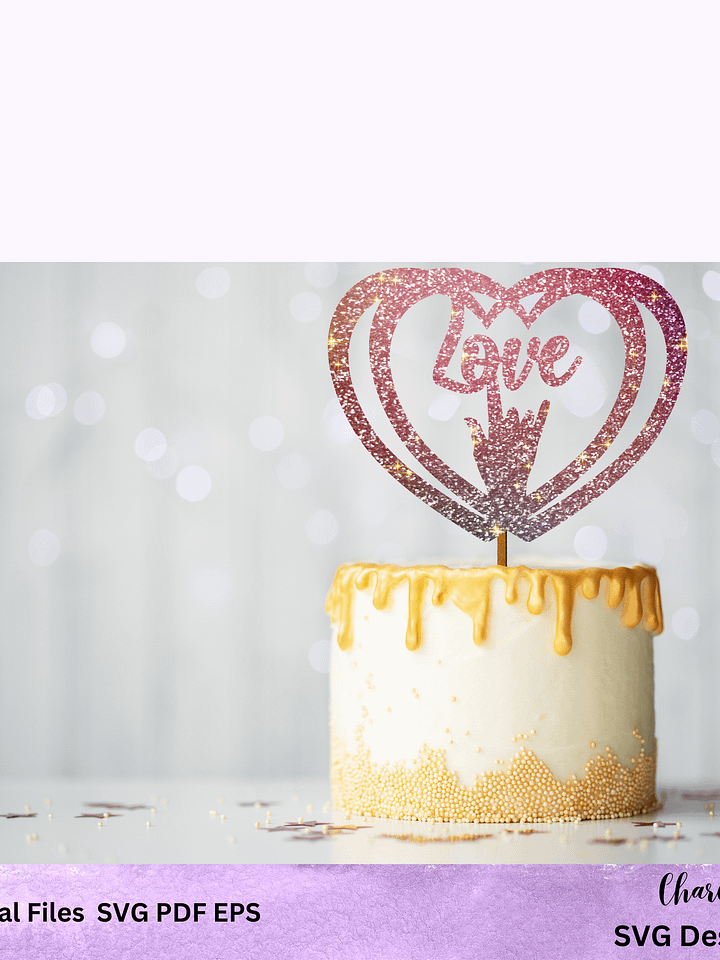 Hearts of Love ASL Cake Topper product image (2)