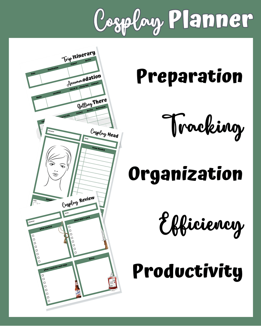 Monster Hunter Cosplay Planner – Green Edition | 54-Page Printable PDF product image (4)