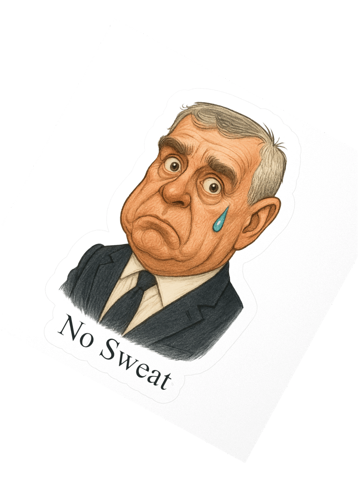 Royal Parody – “No Sweat” Collectible Kiss-Cut Sticker (3″) | As Never Collection product image (2)
