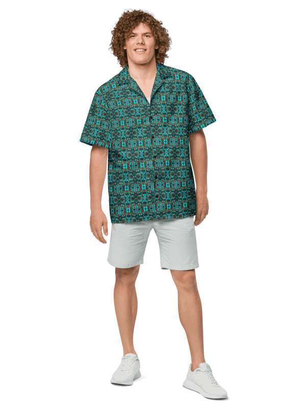 Turquoise Stained Glass – Vibrant Pattern Hawaiian Shirt product image (2)