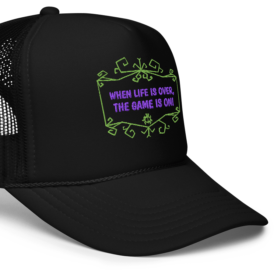 [UM Designs] When Life Is Over, The Game Is On - Black Trucker Hat product image (5)