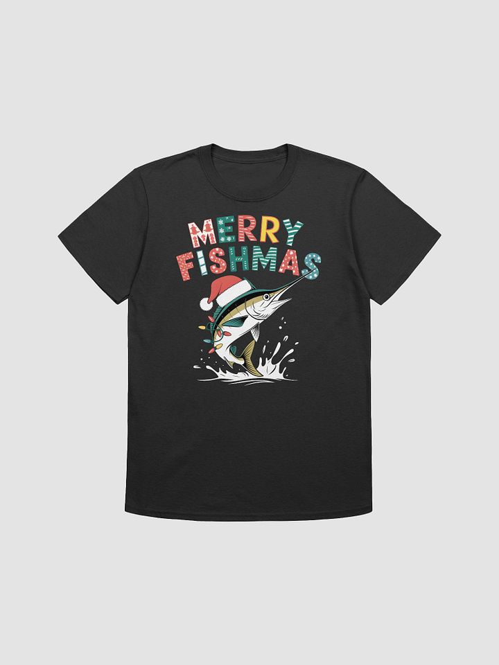 Merry Fishmas Marlin Fishing Tee with Christmas Lights shirt product image (1)