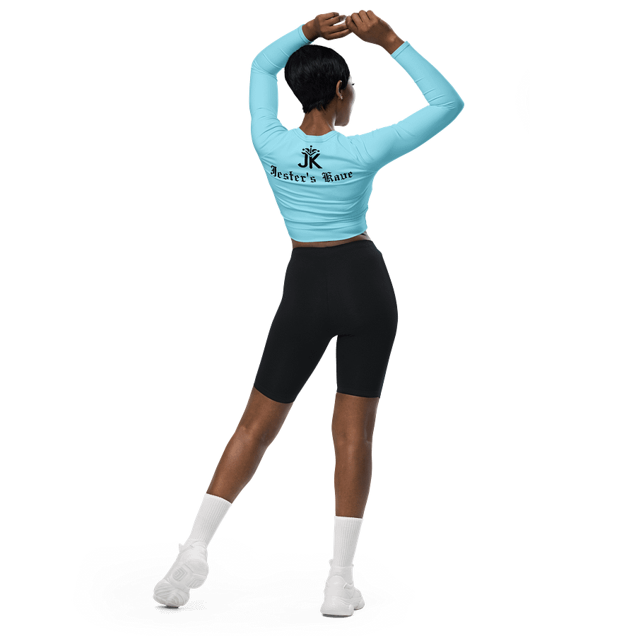 Shape Shenanigans Blue Long Sleeve Crop Top product image (6)