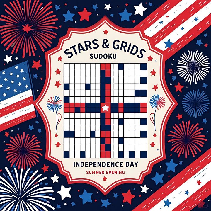 Stars & Grids - Patriotic Sudoku Puzzles for Independence Day Fun product image (1)