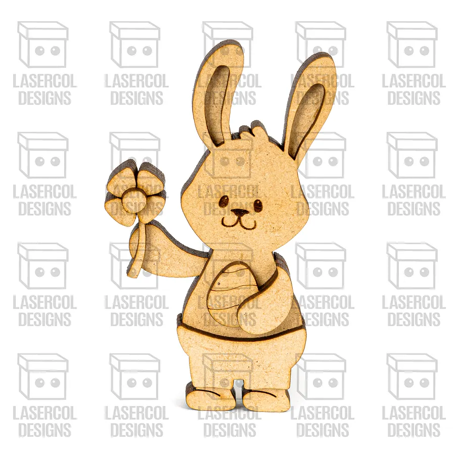 Cute Easter Bunny Figurines Set 1 - Laser Cut Files product image (7)