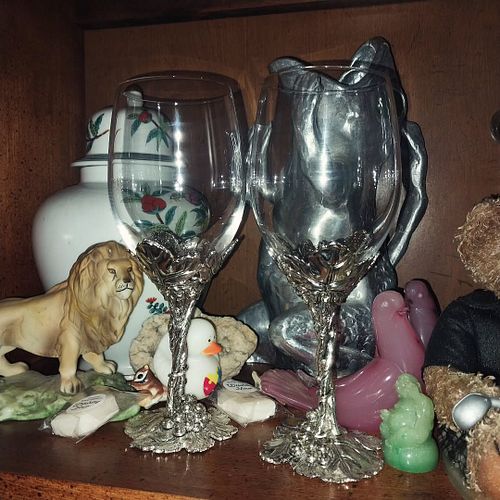 Our 25th anniversary and what a wonderful pair of pewter stem wine glasses I received from Patrick ❤️