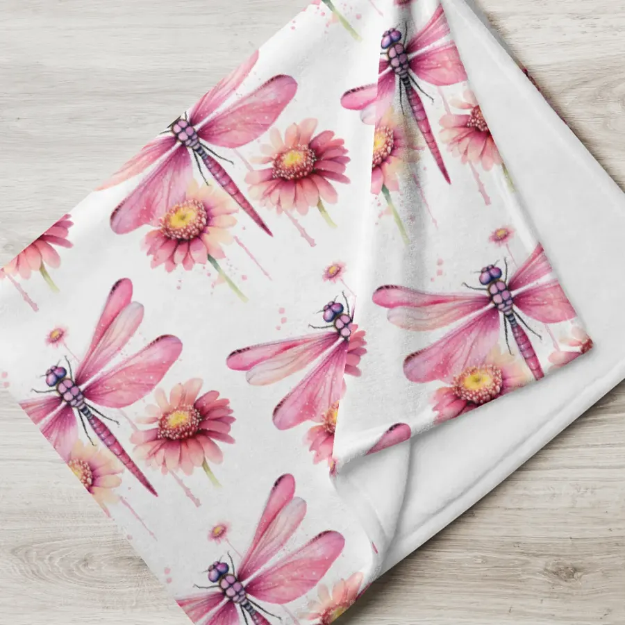 Pink Dragonfly Blanket product image (5)