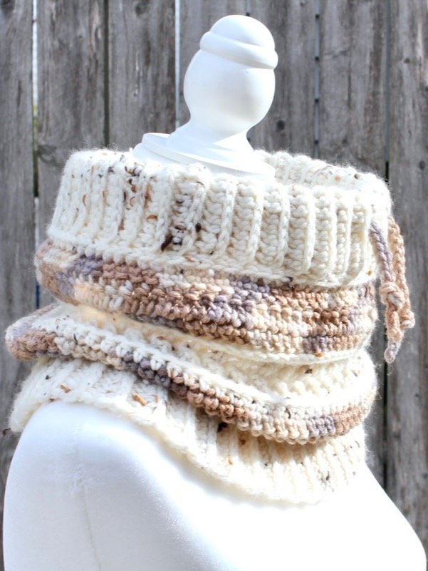 Persinette Drawstring Crochet Cowl Pattern | Instant PDF download with Photo Tutorial product image (4)