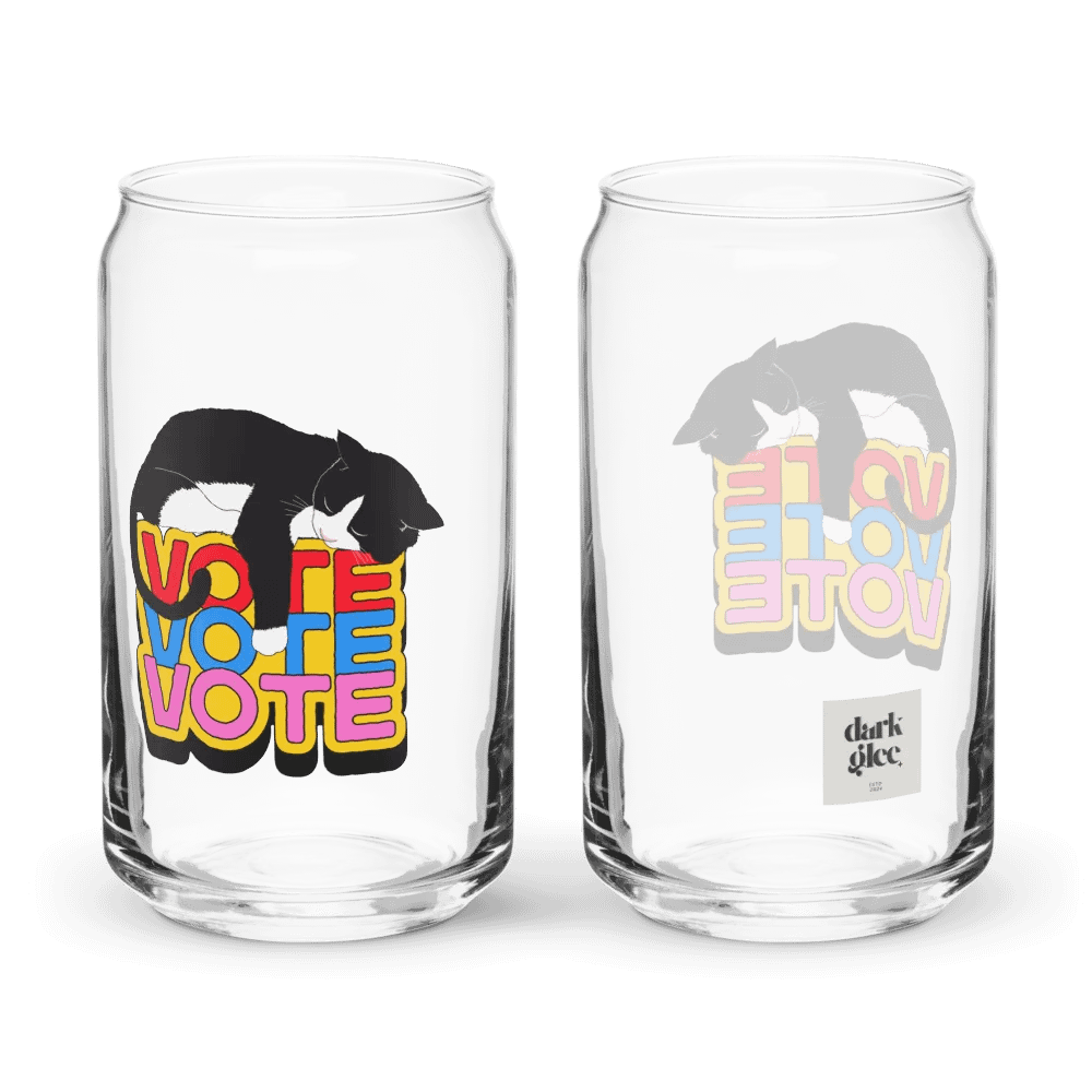 Slumbering Cat Vote Can-Shaped Glass product image (5)