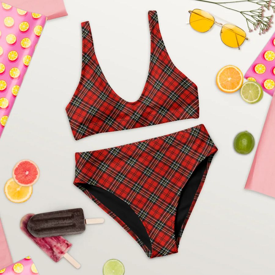 Red Vintage Plaid Bikini product image (9)