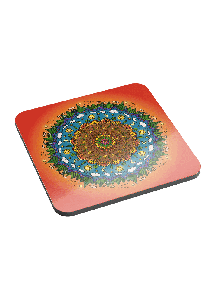 Fall mandala - Glossed Cork Coaster product image (1)