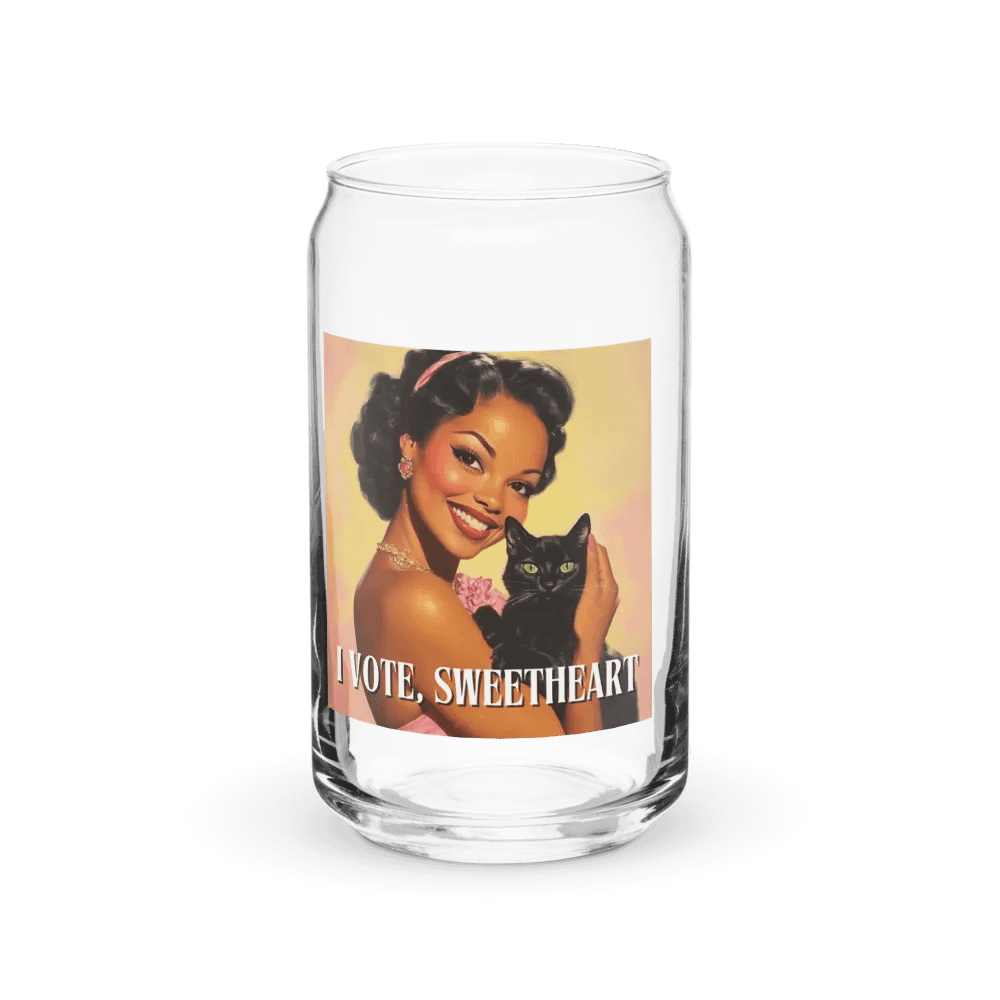 I Vote Sweetheart 2 Can-Shaped Glass product image (1)
