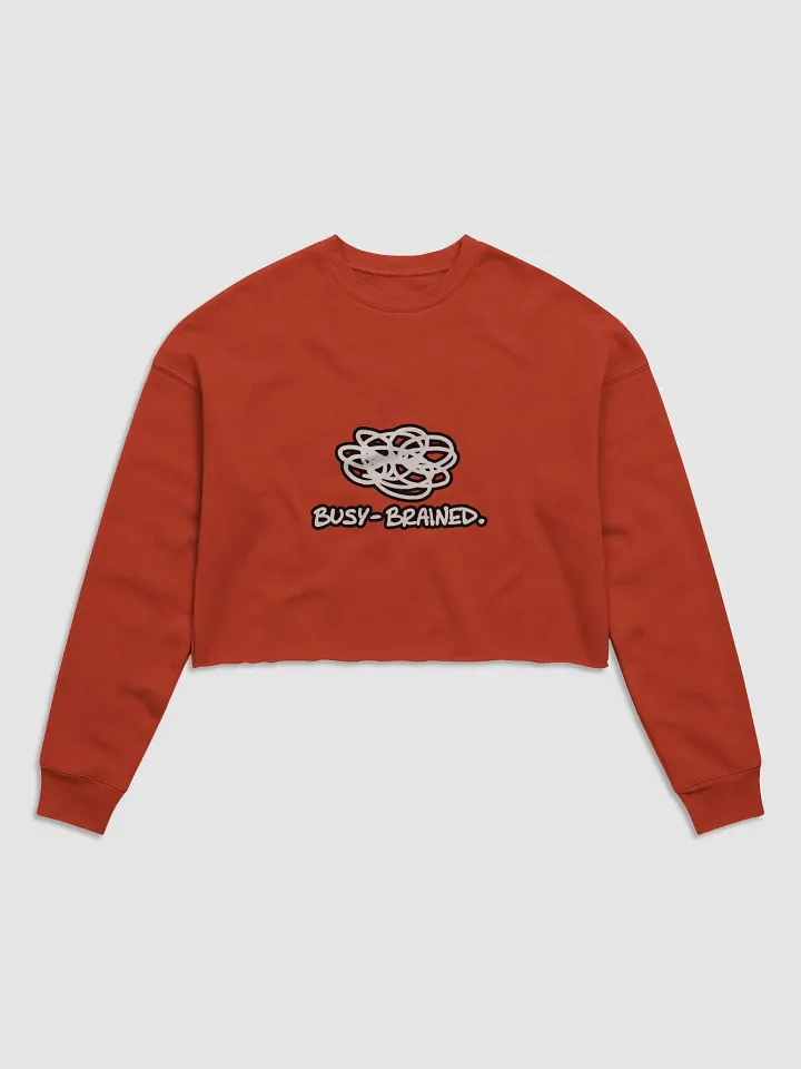 BUSY-BRAINED (lined design) Women's Fleece Crop Sweatshirt product image (2)