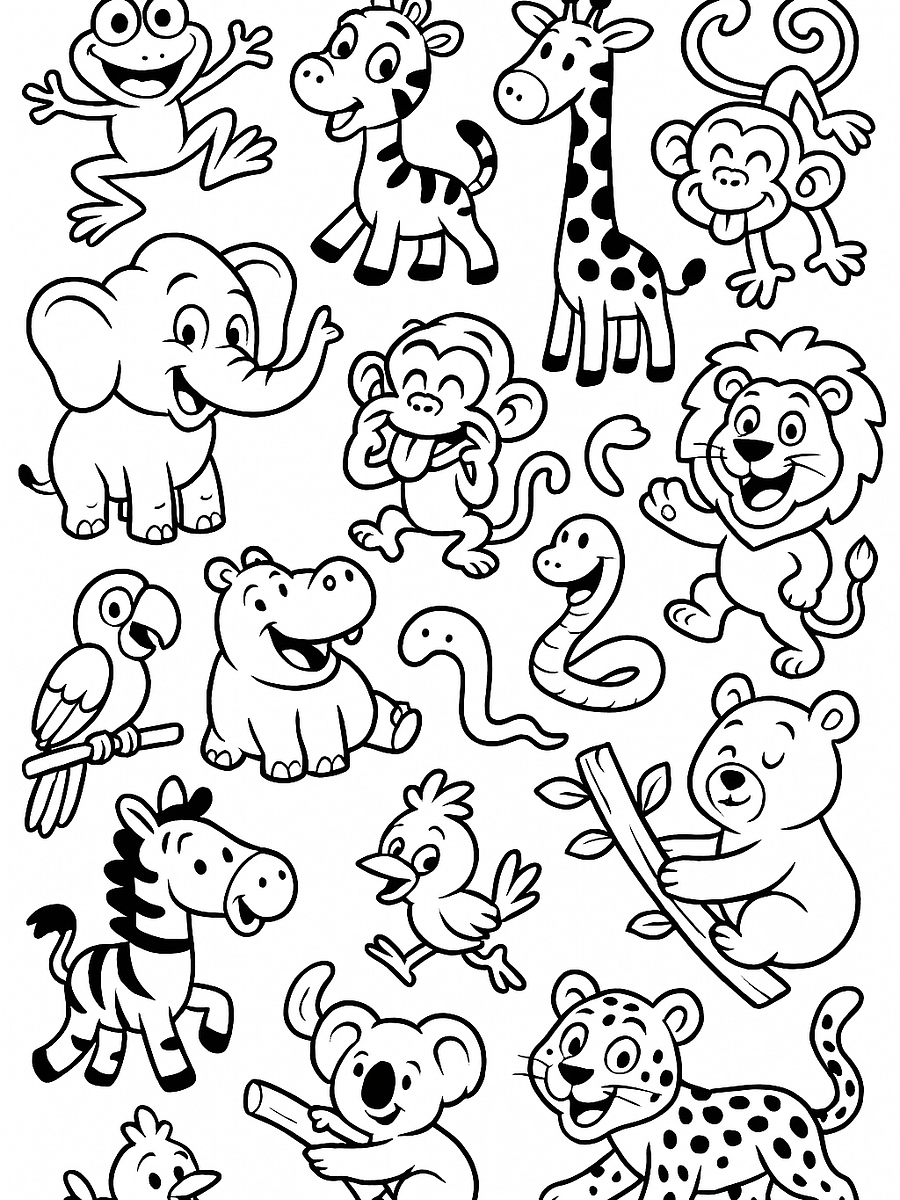 40+ Funny Jungle Animals Vector Graphics Instant Download product image (6)