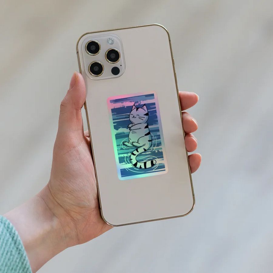 Purrfectly Quirky Cat Vibes – Kiss-Cut Holographic Sticker Sheet product image (6)