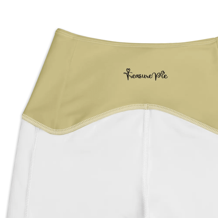 Plain Medium Yellow Soft Summer Women's High Waisted Premium Crossover Leggings with Pockets by Treasure Pie product image (4)
