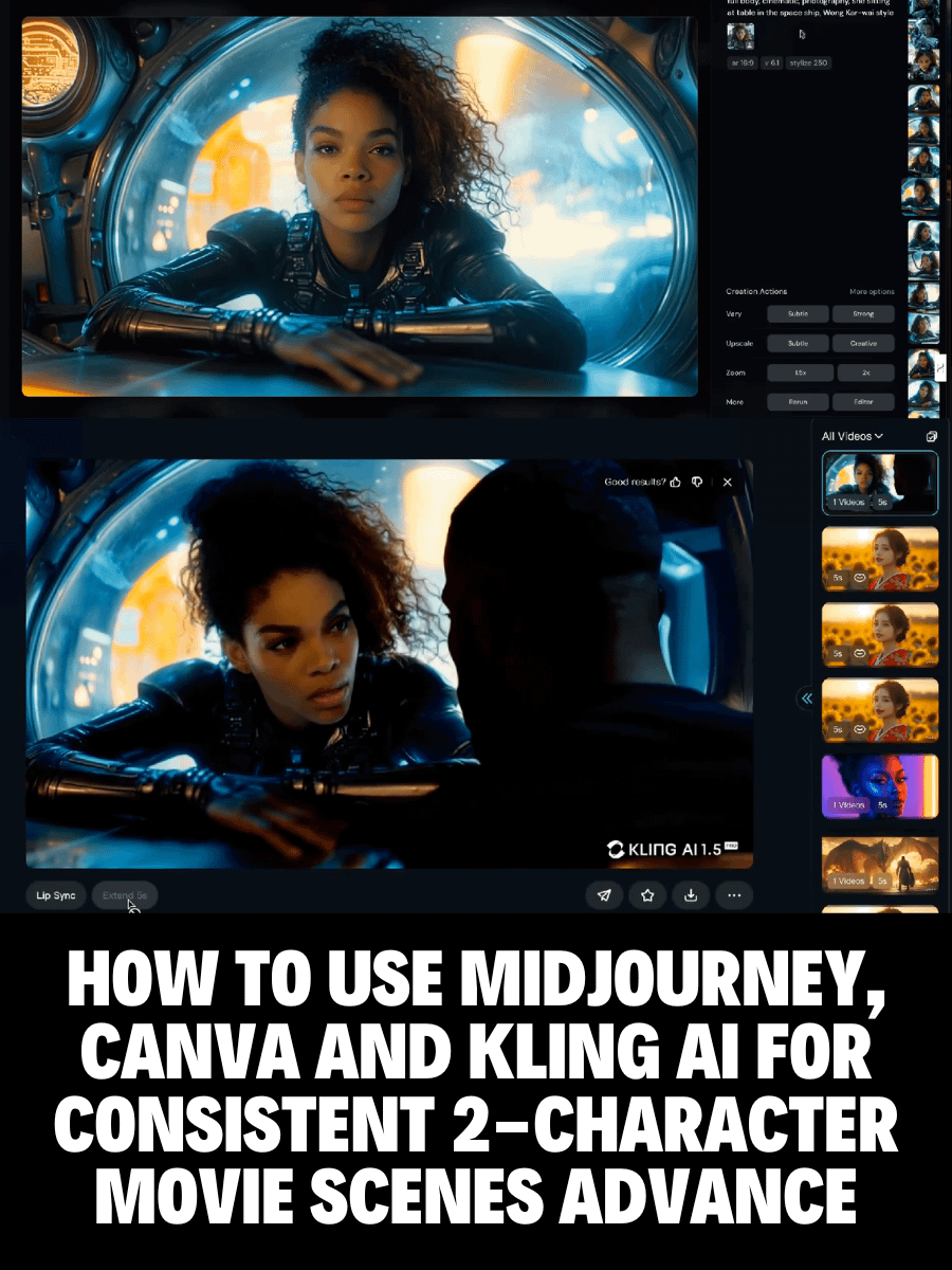 How to Use Midjourney, Canva and Kling AI for Consistent 2-Character Movie Scenes Advance Course product image (1)