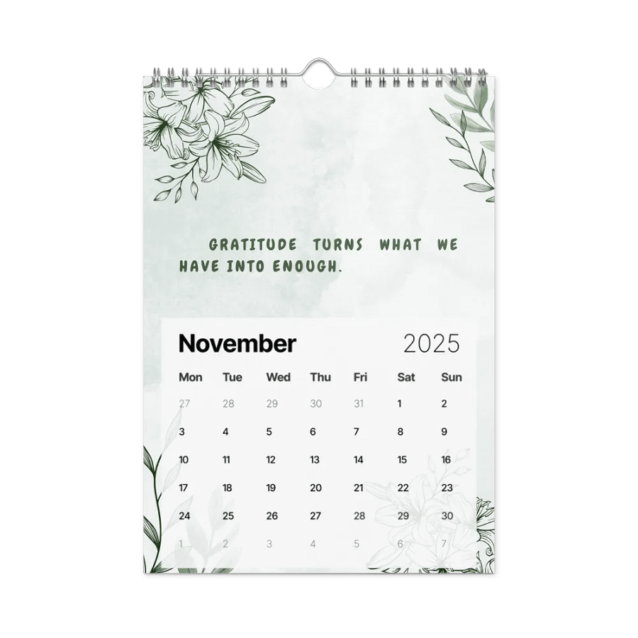FLORAL INSPIRATIONAL QUOTES WALL CALENDAR 2025 product image (11)