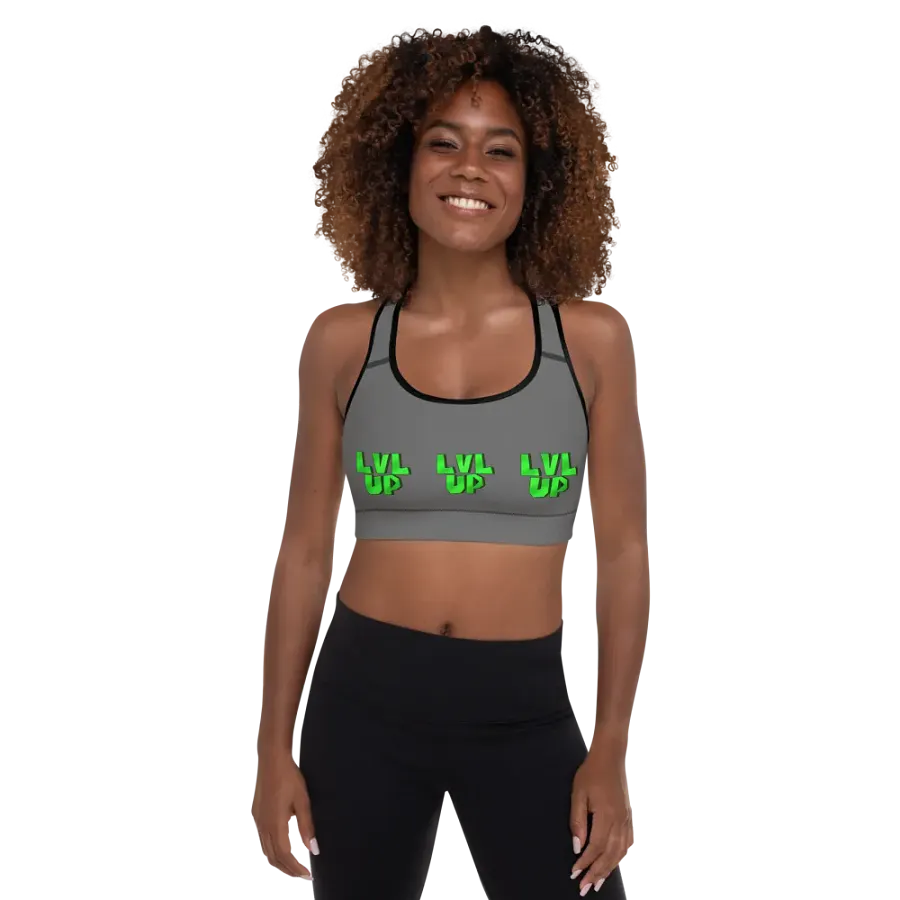 LVL UP Grey Sports Bra product image (2)