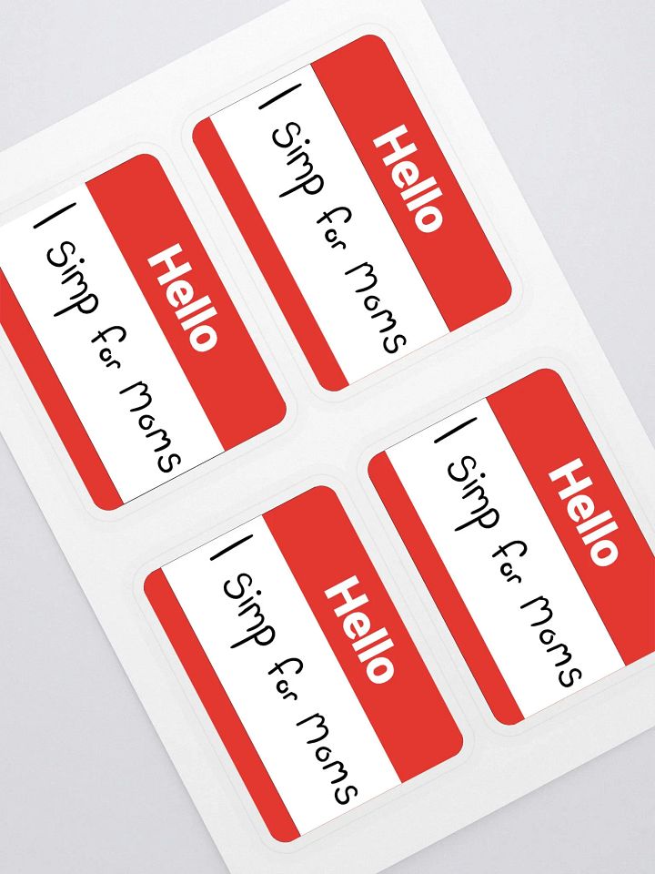 Hello I Simp For Moms Sticker Sheet product image (1)