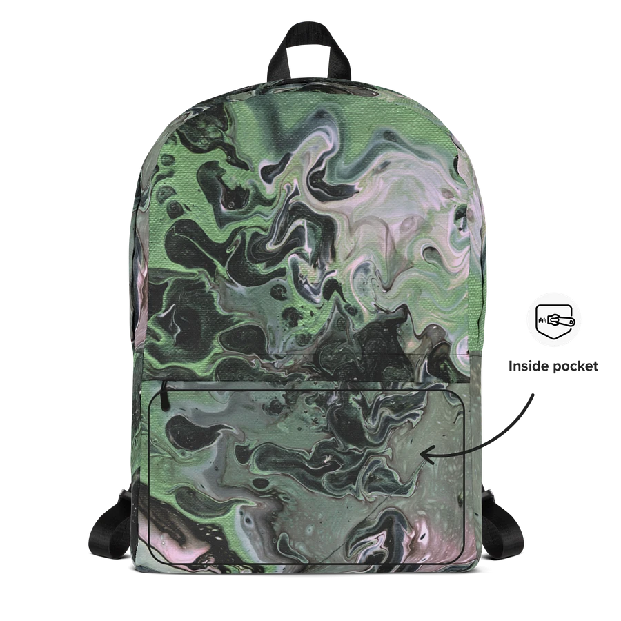 Metallic Green Fluid Acrylic Backpack product image (11)
