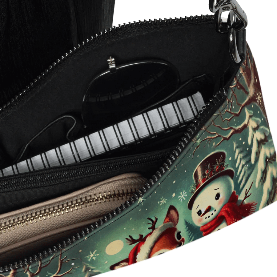 Christmas Reindeer and Snowman Crossbody Bag - Holiday Purse product image (5)