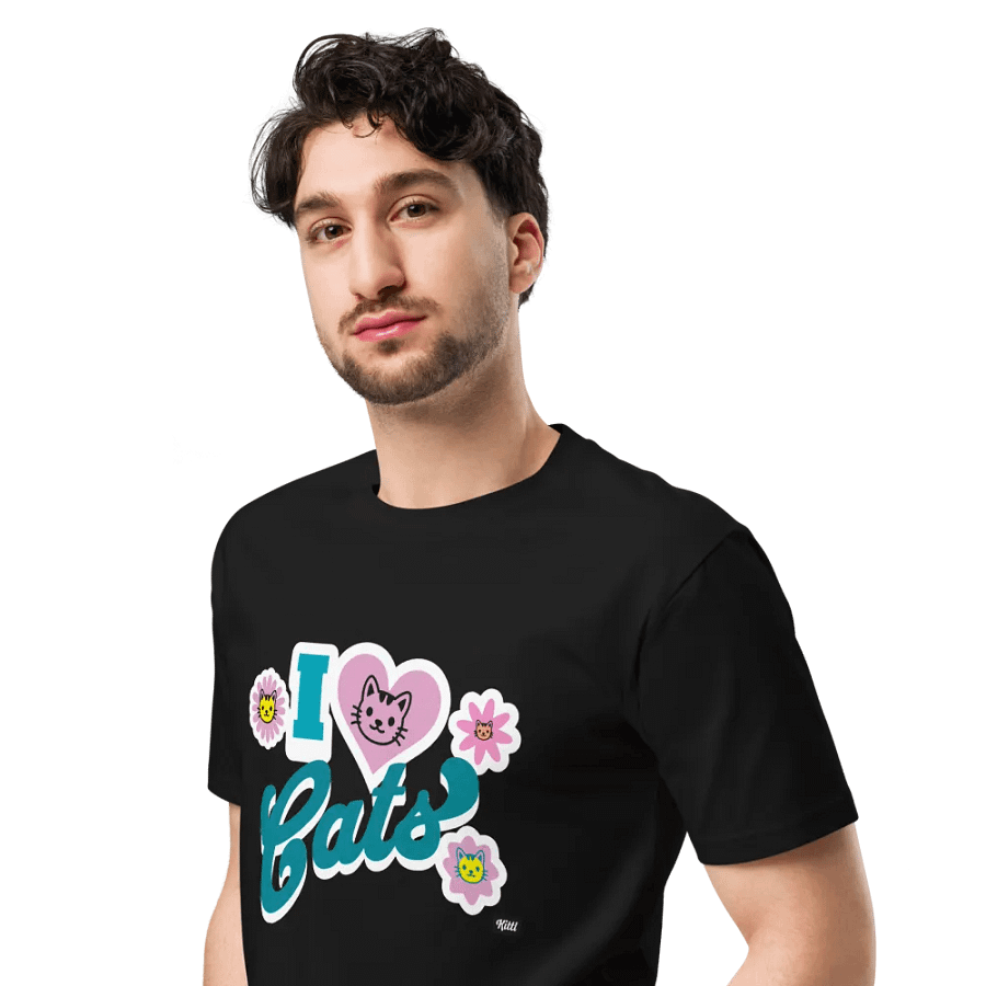 Cheerful Cats Love Unisex T-Shirt product image (8)
