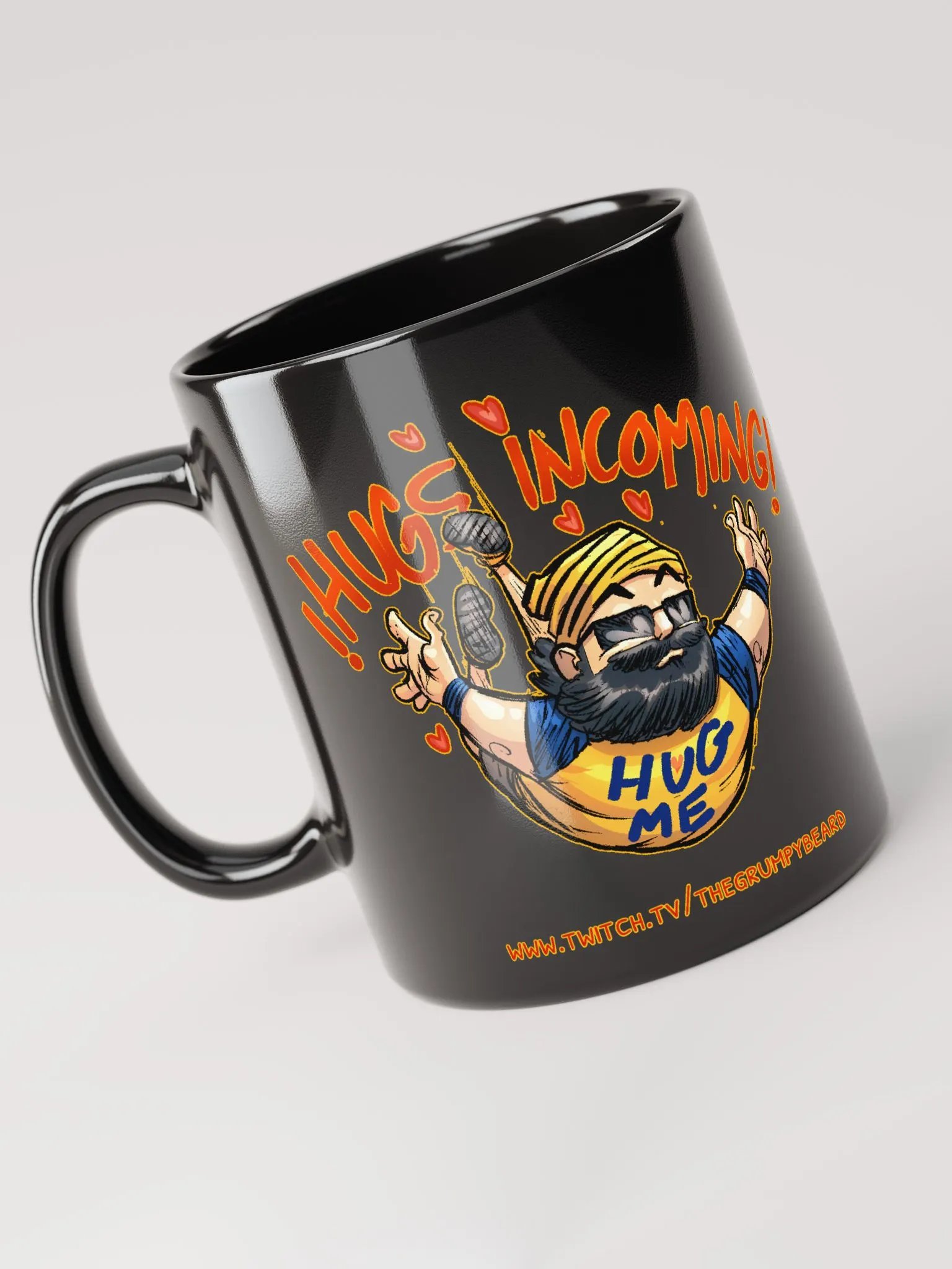 HUGS INCOMING - Black Glossy Mug product image (3)