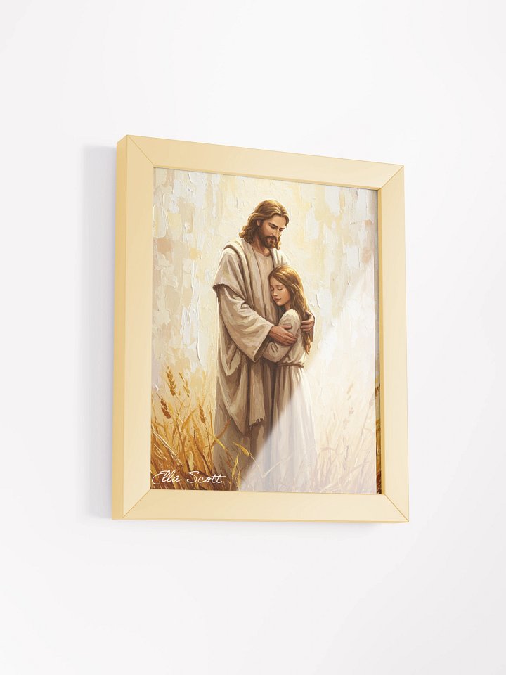 Comfort With Him, Christian Wall Art, Jesus Hugs Girl, Jesus and Woman, Jesus with Girl Framed High-Quality Matte Poster product image (4)