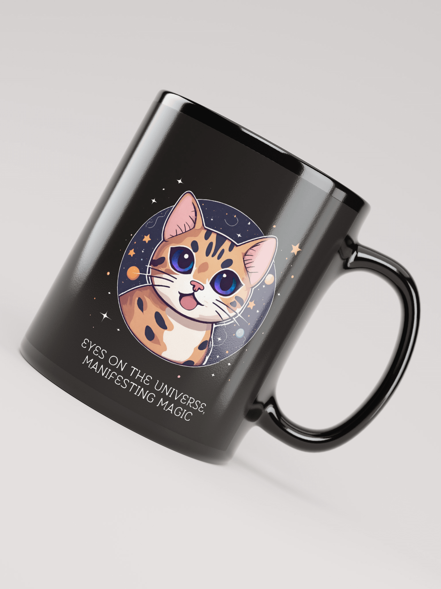 Cosmic Cat Black Glossy Mug product image (8)