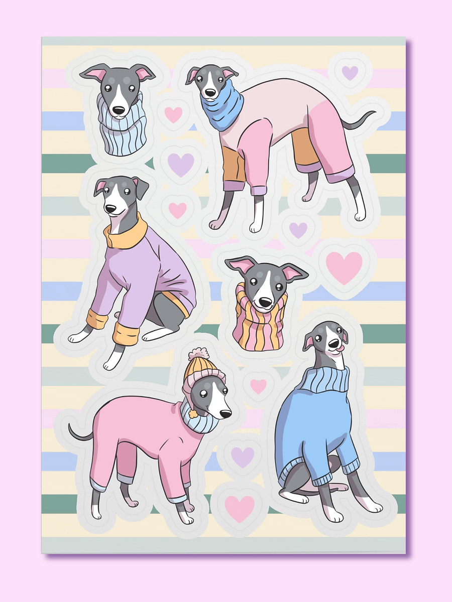 Cute Whippet Dog Fashion Sticker Sheet product image (1)