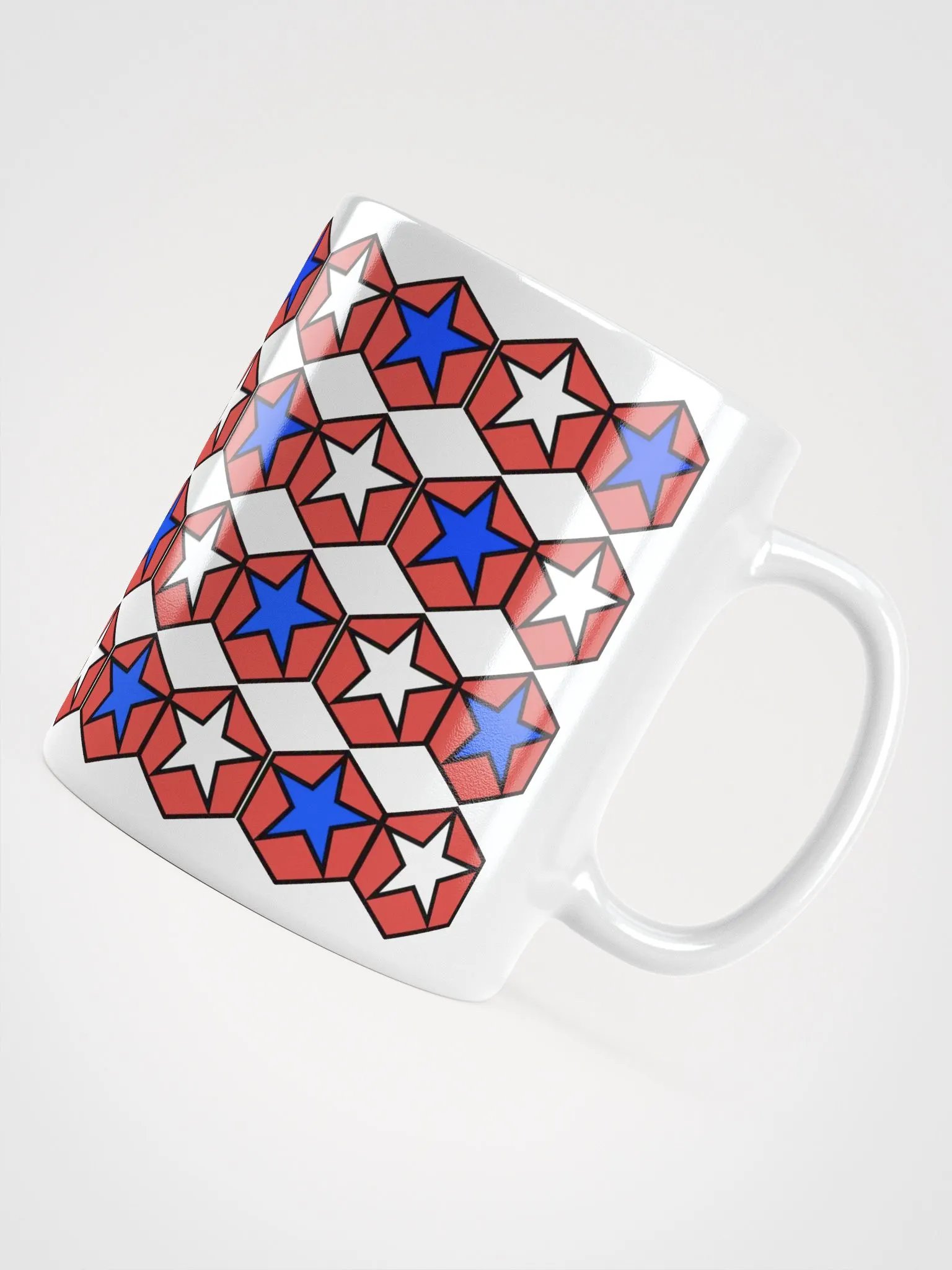 Stars Within Hexagons - Geometrical Design White Mug product image (12)